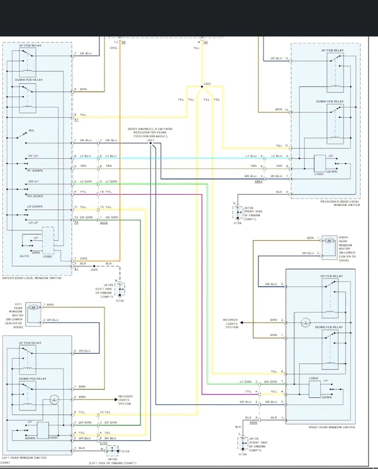 Original 2010 Chevrolet Colorado four-window factory schematic